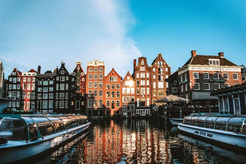 Canal houses and boats